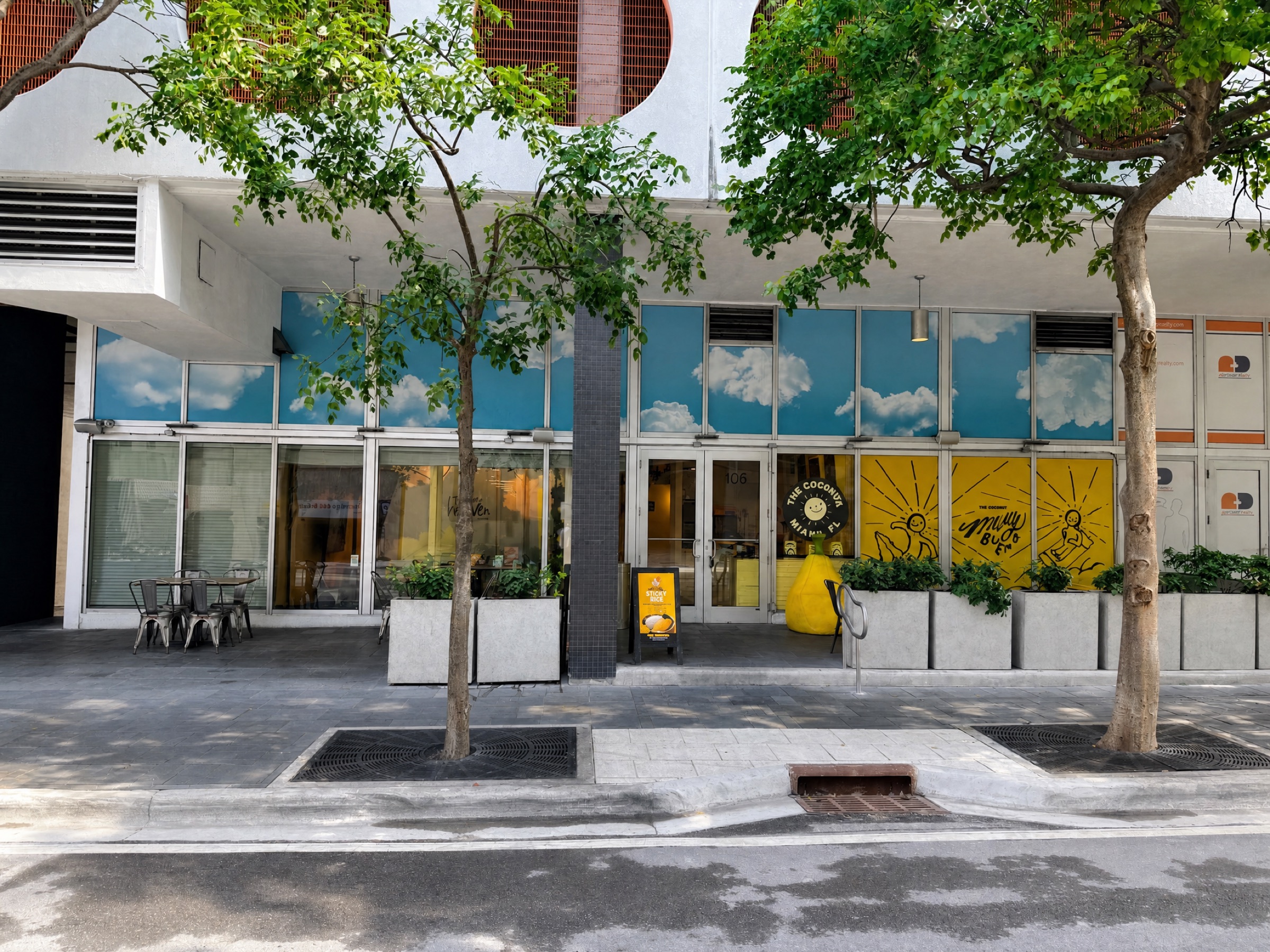 Daytime facade of the restaurant in Brickell